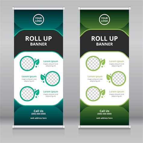 Plantilla De Banner Enrollable Moderno Vector Premium