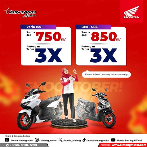 Promo Shocktober Honda Bintang Motor Lampung Timur Oktober 2023 Honda