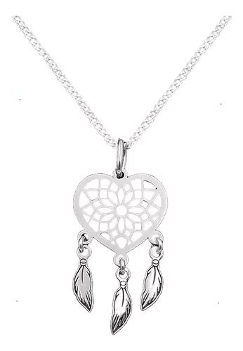 Dije Y Cadena Atrapasueños Corazon Plata 925 Envio Gratis Meses sin