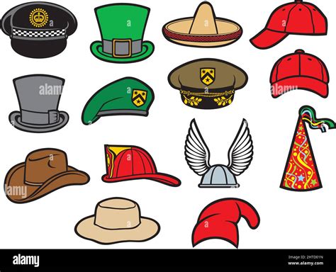 Collection Of Hats Vector Illustration Stock Vector Image And Art Alamy