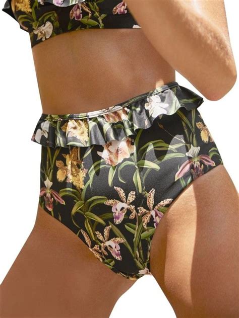 Agua By Agua Bendita Alicia Flora Ruffle High Waist Bikini Bottom