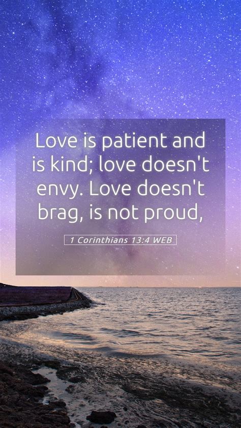 1 Corinthians 13:4 WEB Mobile Phone Wallpaper - Love is patient and is ...