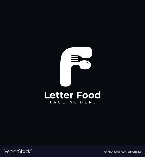 Letter F Food Logo Icon Royalty Free Vector Image