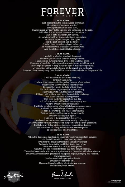 Volleyball Forever An Athlete Poem Poster Etsy