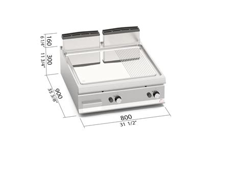 Smooth Grooved Gas Griddle Compound Commercial Kitchens