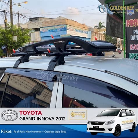 Jual PAKET Grand Innova 2012 Roof Rack New Hummer Crossbar Jepit Body