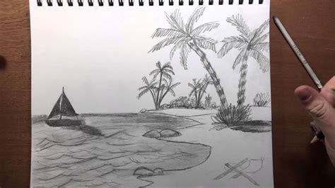 Beach Pencil Drawing At Getdrawings Free Download