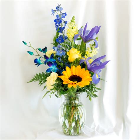 Yellows And Blues By Liz S Flowers