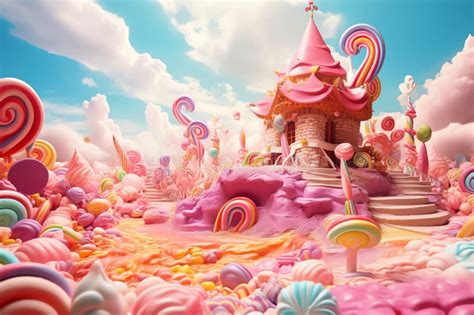 Fantasy Candyland Tasty Dessert Background Stock Illustration Illustration Of Treat Slice