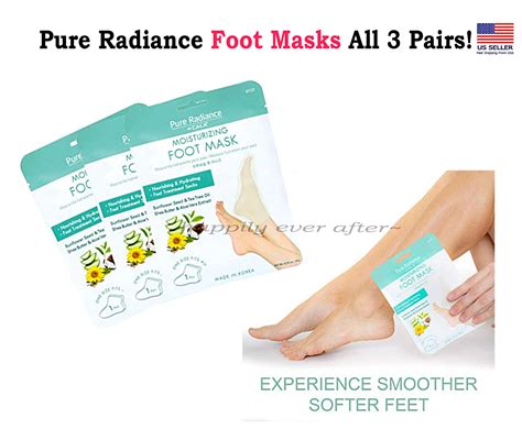 Pure Radiance Moisturizing Foot Masks 3 Pairs Shea Butter And Al