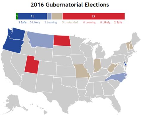 Updated Outlook for 2016 Gubernatorial Elections - 270toWin