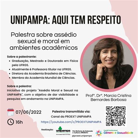 Palestra Sobre Ass Dio Sexual E Moral Em Ambientes Acad Micos