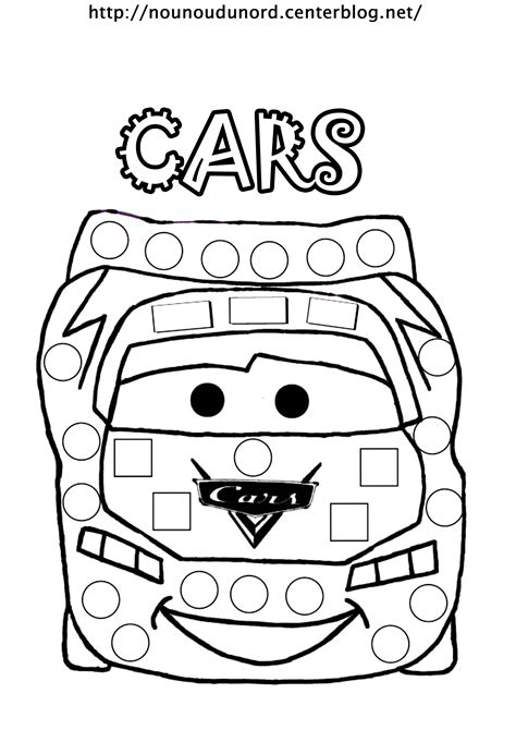 Coloriage Gommettes Cars Dessin Par Nounoudunord