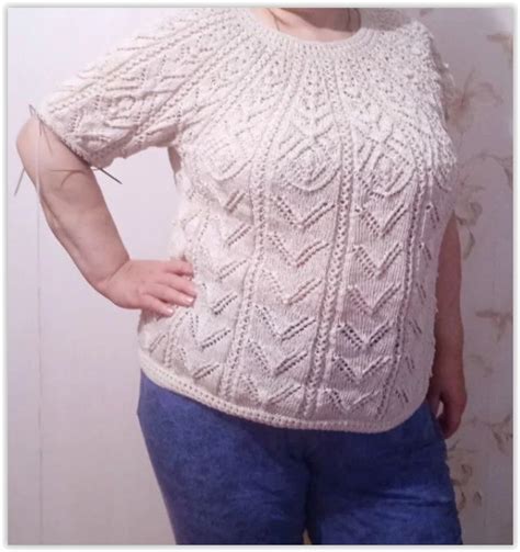 Блузка с круглой кокеткой "Скоро лето" - как связать своими руками ...