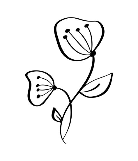 Hand Drawn Flowers Svg 65 Hand Drawn Vector Decorative Floral