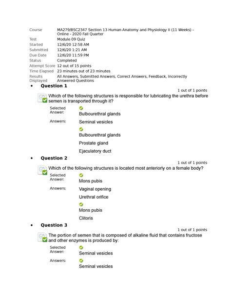 Anatomy And Physiology Ll Bsc Quizzes And Final Exams Week