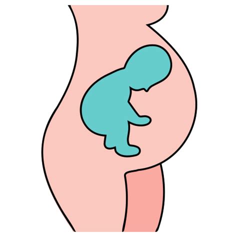 Pregnancy Generic Thin Outline Color Icon