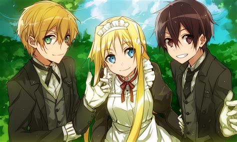 Kirito Alice Zuberg And Eugeo Sword Art Online Drawn By Jianmo Sl