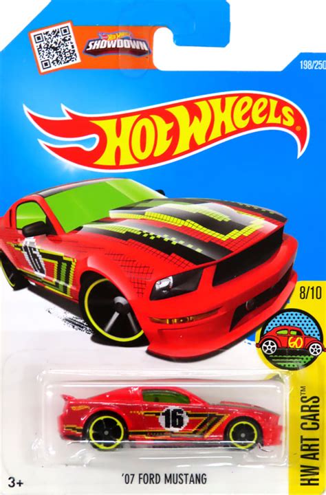 駿河屋 1 64 07 FORD MUSTANG 16 レッドグリーンイエロー Hot Wheels HW ART CARS DHR91 ホットウィールhotwheels