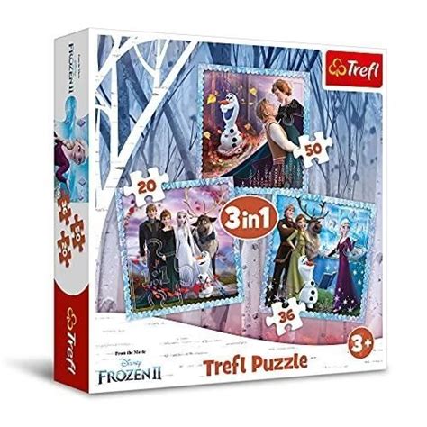 Jeu de société TREFL 3 en 1 Frozen 3 pièces Rouge Licence La