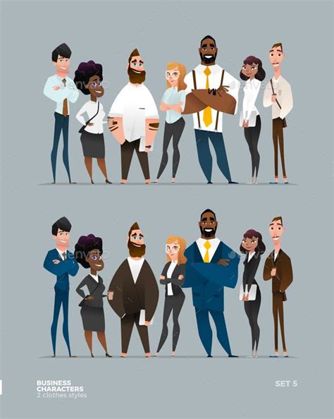 Business Characters Collection | Cartoon character design, Illustration ...