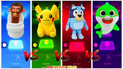 Skibidi Toilet Pikachu Bluey Bingo Baby Shark Who Is Best