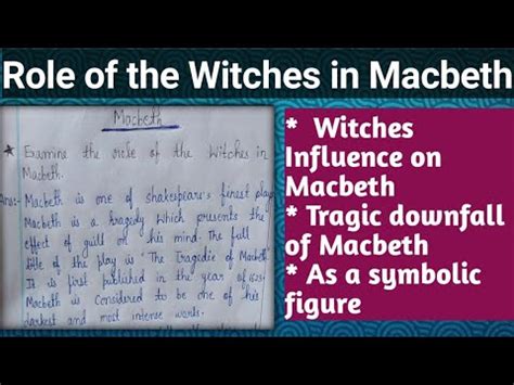 Role Of Witches In Macbeth By William Shakespeare L YouTube