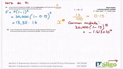 Financial Maths 2017 P1 Q1 Leaving Cert Ordinary Level Maths YouTube