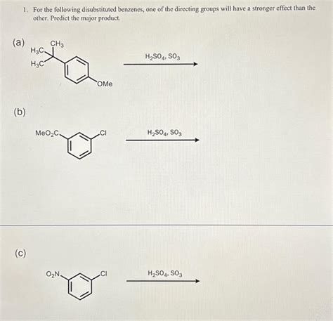 Solved For The Following Disubstituted Benzenes One Of Chegg