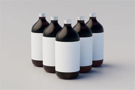 Concept Minimaliste Cold Brew Coffee Amber Brown Grande Bouteille En