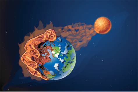 Ilustración De Solar Explosión La Destrucción De Tierra Y Más Vectores Libres De Derechos De