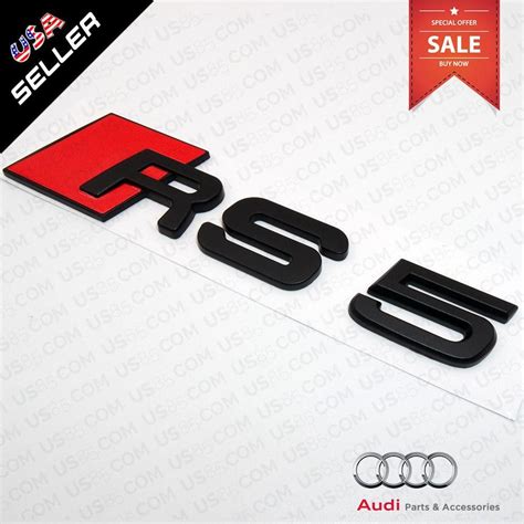 Car D Auto Abs Emblem Rs Rs Matte Black Logo Sticker Rear Tail