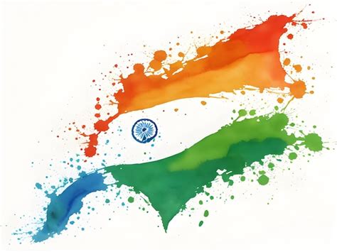 Premium Ai Image Tricolor Indian Flag Watercolor