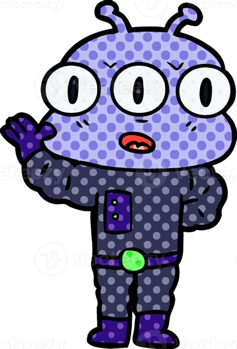 Extraterrestre De Tres Ojos De Dibujos Animados 45239857 Png