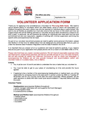 Fillable Online Volunteer Application Form Haig Housing Fax Email