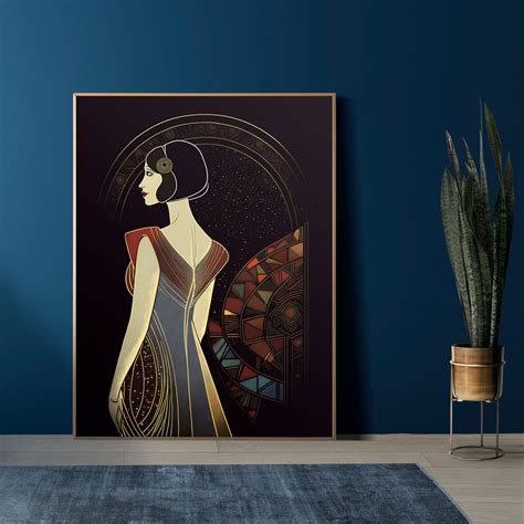 Glamorous Art Deco Woman Poster Vintage Flapper Style Woman Poster ...