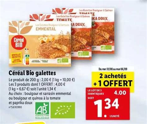 Promo C R Al Bio Galettes Chez Lidl Icatalogue Fr