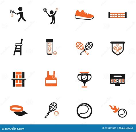 Tennis Icon Set Stock Vector Illustration Of Tennis 123417083