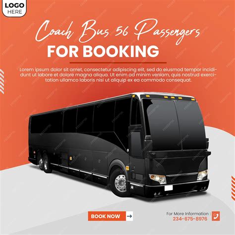 Coach bus social media post design | Premium PSD