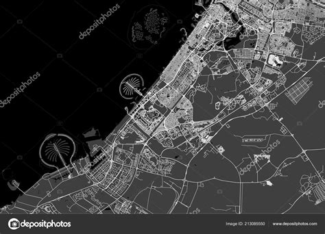 Vector Map City Dubai United Arab Emirates Uae Dubai Sharjah Stock