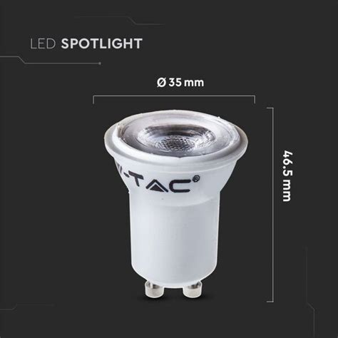 V Tac Pro Vt Lampadina Led Gu Faretto Spotlight Mm W Chip