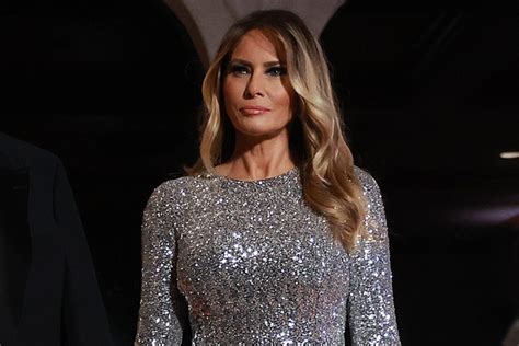 Melania Trump Sparkles in Silver Midi Dress & Heels for New Year’s Eve – Footwear News