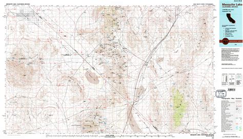 Mesquite Lake Topographical Map 1 100 000 Nevada USA