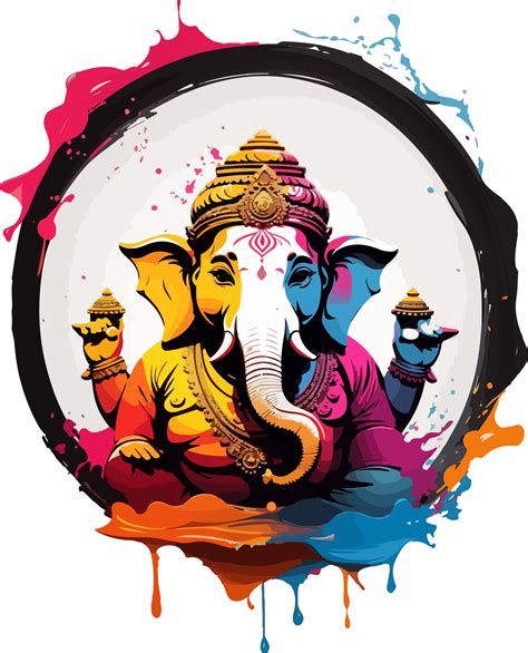 Ganesha Logo Splash Illustration AI Generative 29749283 PNG