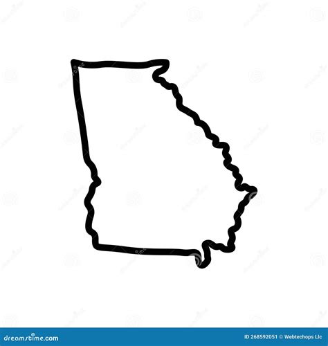 Black Line Icon for Atlanta, Georgia and Region Stock Illustration