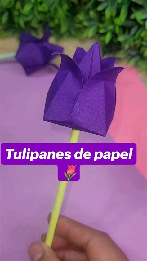 Tulipanes De Papel 🌷 14cm X 14cm Manualidades Faciles Y Bonitas