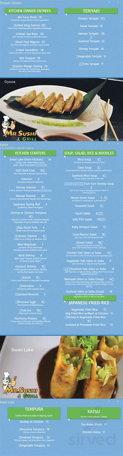 Mr Sushi And Grill Menu In Middletown New York Usa