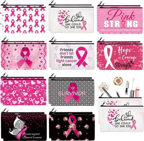 Amazon Reginary 20 Pcs Breast Cancer Cosmetic Bags Breast Cancer