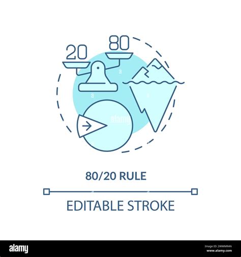 80 20 Rule Soft Blue Concept Icon Stock Vector Image And Art Alamy