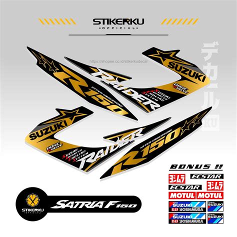 Suzuki Raider Satria Fu Sticker Reborn Stock Decals Set